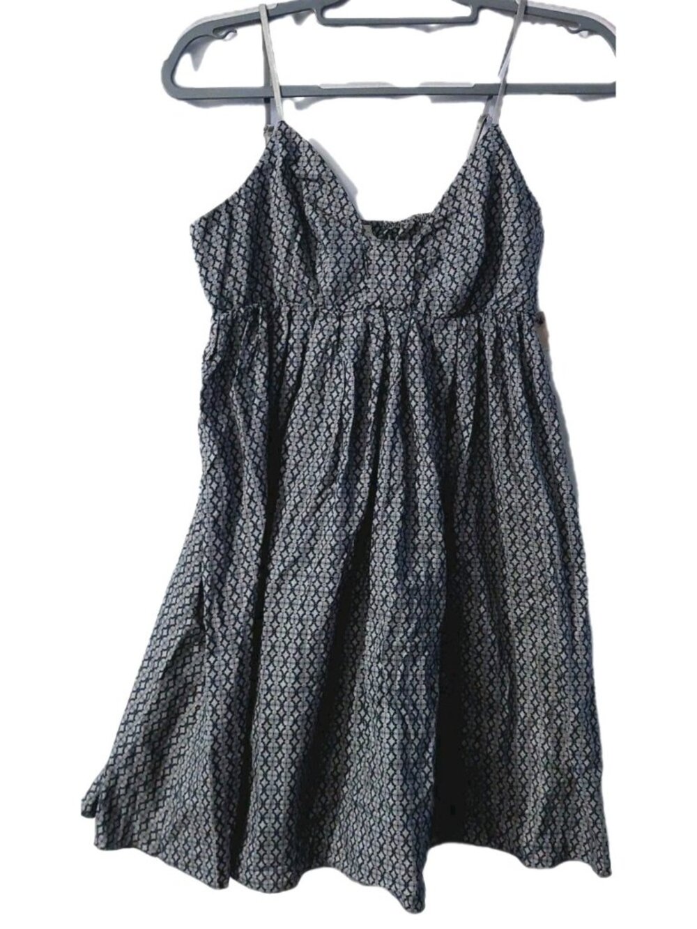 Lei Girl's Size XL Dress Spaghetti Strap Gray Black Geometric Sundress